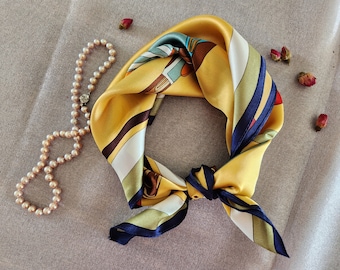 100% small silk scarf / bandana, 16 momme pure silk scarf / bandana,  21” / 53 cm, cozy, soft and breathable silk scarf / bandana