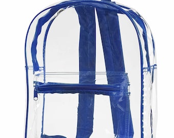 Clear Bag, Clear Backpack, Transparent Bags, Clear Stadium Bags and Bookbags, Great for Concerts and Sporting Events!