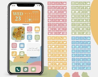 160 Pastell Icon Theme Pack + Wallpapers, iPhone iOS 14 App-Icons, Aesthetic Home Screen