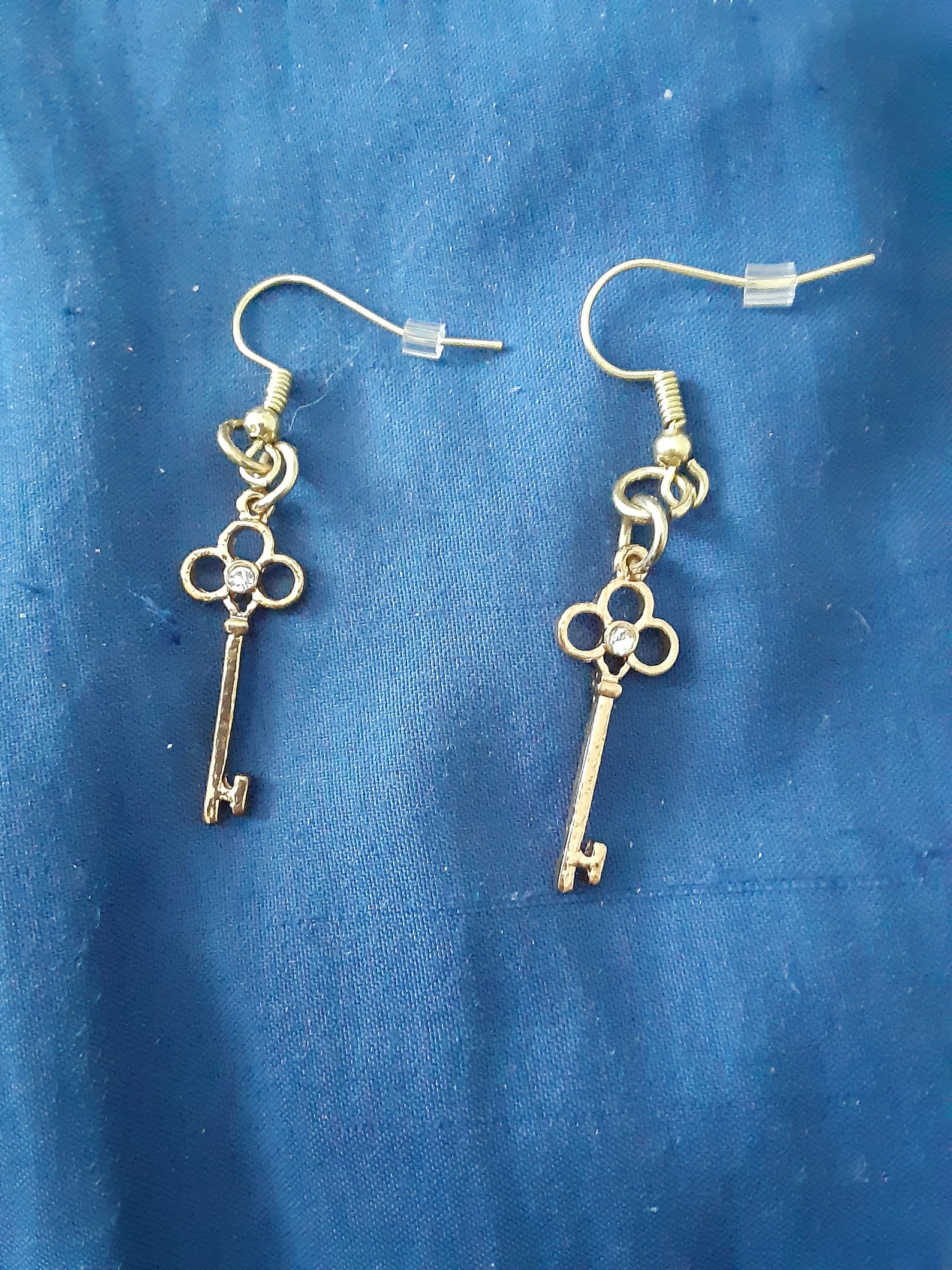 Gold Key Earrings Etsy