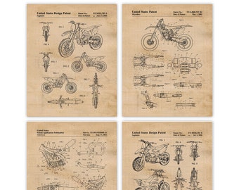 Classic Motorcross Dirt Bikes Patent Prints, Unframed Photos