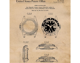 Klassische Uhr Mechanisches Uhrwerk Patentdrucke, 1 ungerahmte Fotos, Wandkunstdekor für Zuhause