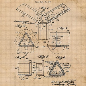 Vintage Architect Patent Prints, 6 Unframed Photos, Wall Art Decor for Home Office Man Cave Garage Shop Construction Builder Design Students image 4