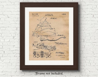 Classic Matterhorn Ride Patent Print, 1 Unframed Photo, Wall Art Decor Gift for Home Walter Disney Office Workshop Garage Engineer Student
