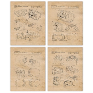 VR Headset Device Patent Prints, 4 Unframed Photos, Wall Art Decor Gift for Home Office Tech Gears Garage Student Teacher Apple Engineer Fan