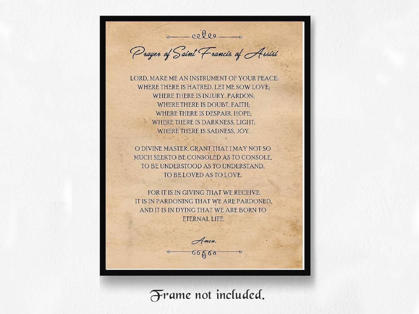 Religious Art: Inspirational Prayer of Saint Francis of Assisi | Etsy