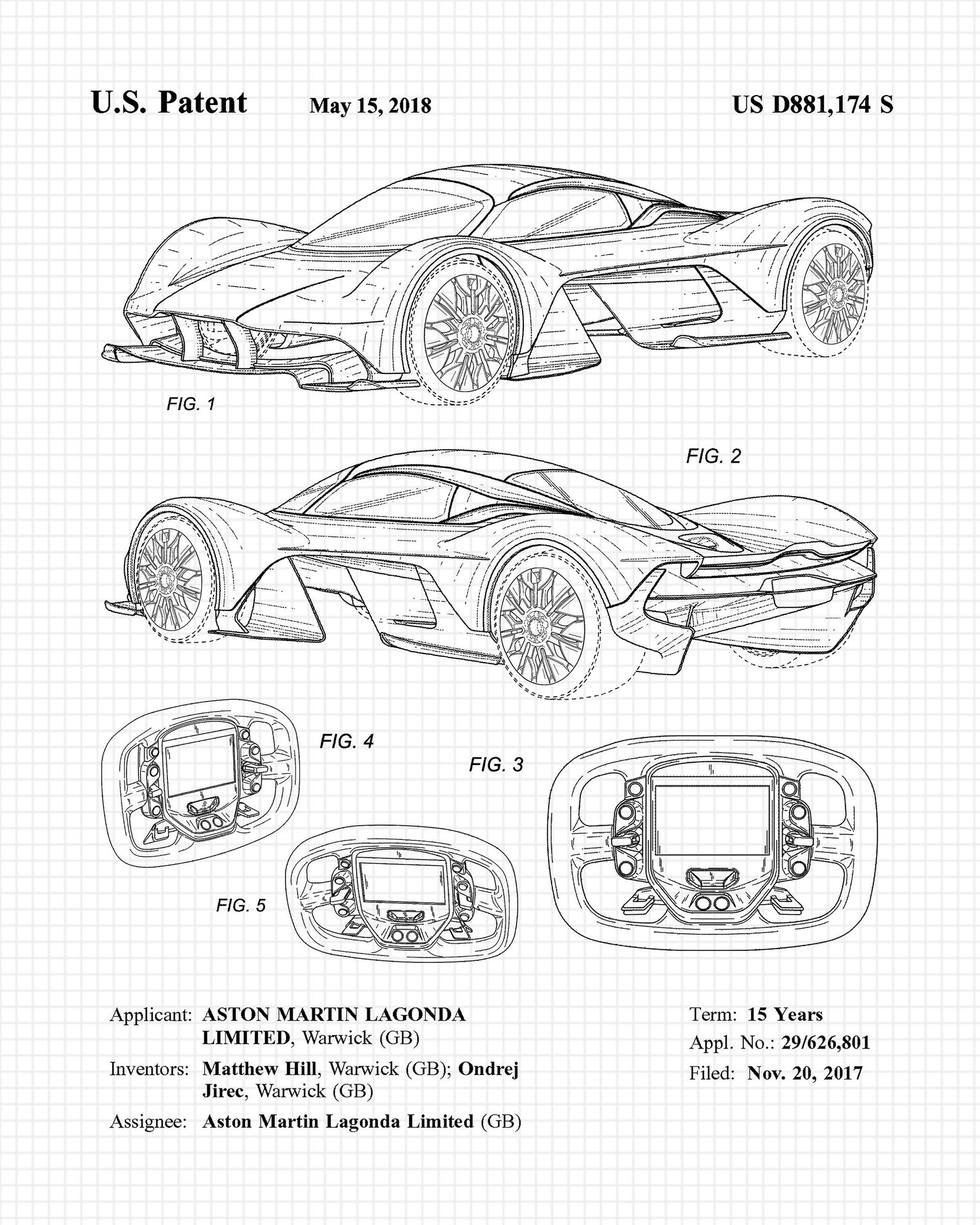 Aston Martin Valkyrie Patent Poster Prints 1 Unframed Photos | Etsy