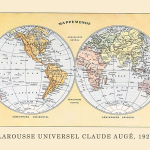Stampe di mappe vintage del mondo con repliche dei continenti del 1922, 1 foto senza cornice, decorazioni da parete, regali per casa, ufficio, garage, caverna dell'uomo, geografia e storia