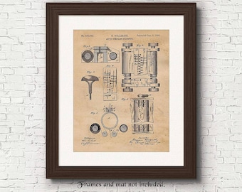 May include: A vintage patent drawing for a machine, titled "Art of Manufacturing Staples". The drawing shows a detailed illustration of the machine's components and workings. The patent number is 306,378 and the date is Jan. 6, 1889.