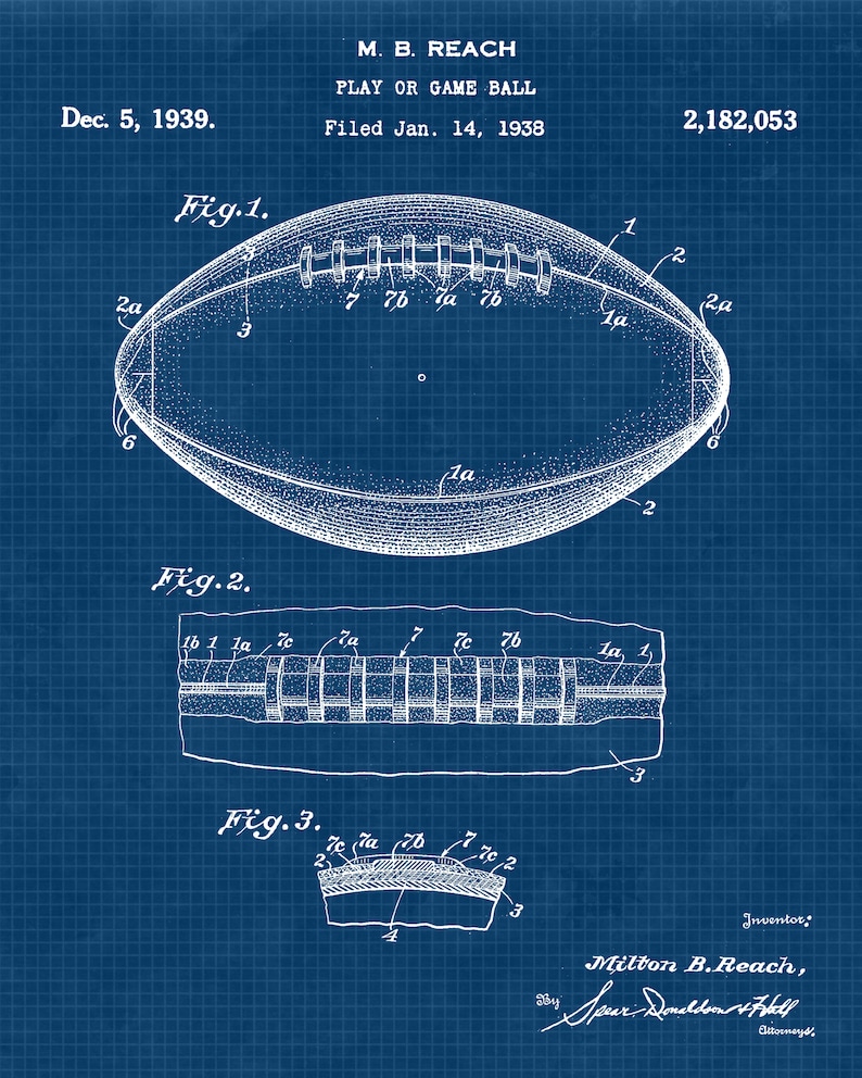 Vintage Sports Balls Patent Prints 4 Unframed Photos Wall Etsy