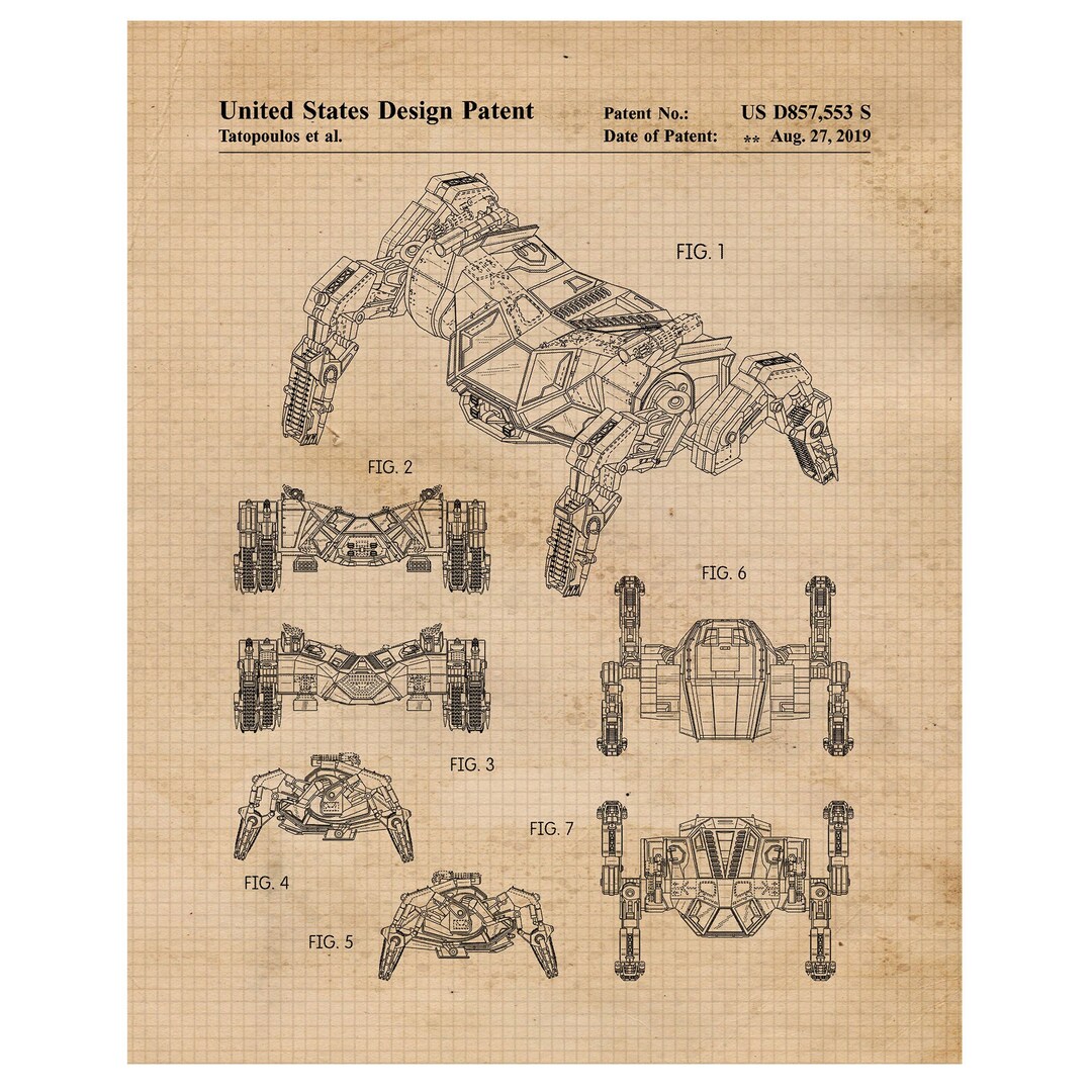 Classic Dark Knight Crawler Superhero Patent Prints, 1 Unframed Photo ...
