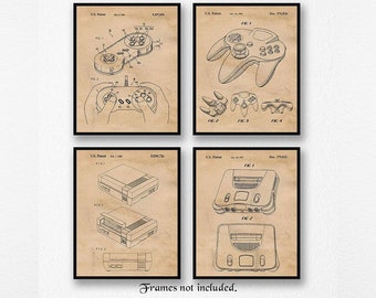 Vintage Video Games Patent Prints, 6 Unframed Photos, Wall Art Decor ...
