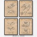 Vintage Video Games Patent Prints, 4 Unframed Photos, Wall Art Decor for Home Office Man Cave Online Gamers Comic-Con Nintendo Gaming Fans
