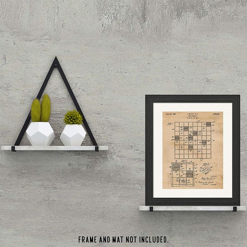 Vintage Scrabble Game Patent Prints, 1 Unframed Photo, Wall Art Decor for Home Office Man Cave Student Teacher Coach Family Night Gaming Fan image 4