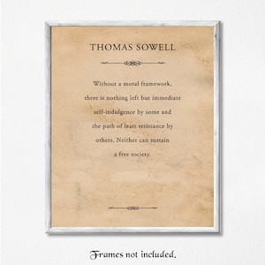 Simplistic Thomas Sowell Quotes, 1 Unframed Photos, Wall Art Decor Gifts for Home Office Man Cave Business School Student Teacher Coach Team