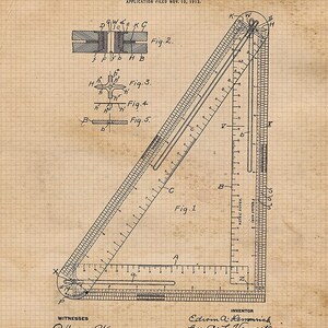 Vintage Architect Patent Prints, 6 Unframed Photos, Wall Art Decor for Home Office Man Cave Garage Shop Construction Builder Design Students image 5