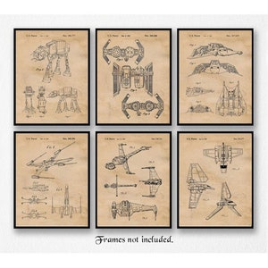 Star Vessels Vehicles Patent Poster Prints 6 Photos Unframed Beige