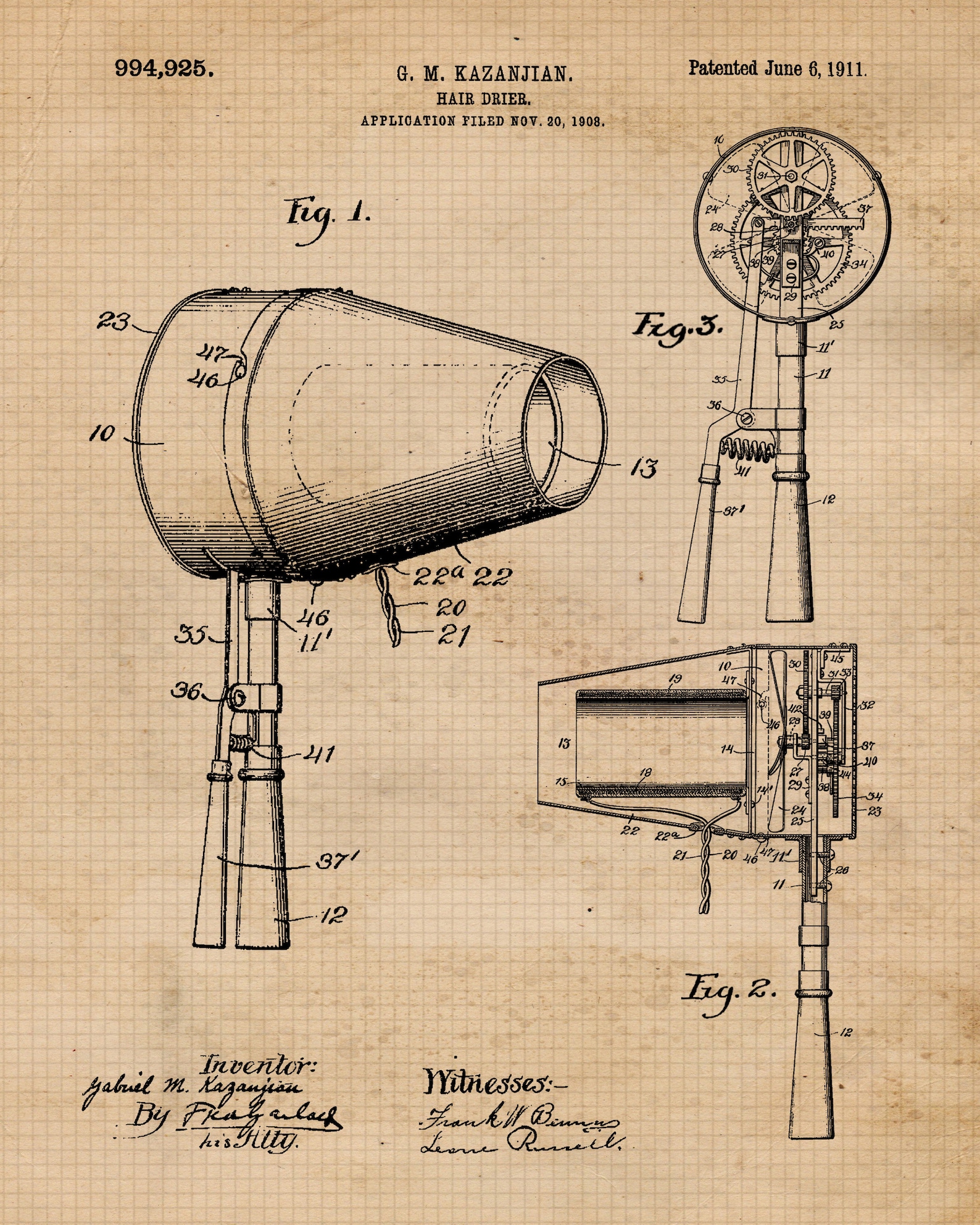 Vintage Hair Styling Tools Patent Poster Prints 6 Unframed Etsy