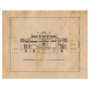 Puede incluir: Un dibujo arquitectónico en blanco y negro de un edificio con una cúpula. El dibujo está etiquetado como "LONGITUDINAL SECTION AA" y "MONTICELLO".