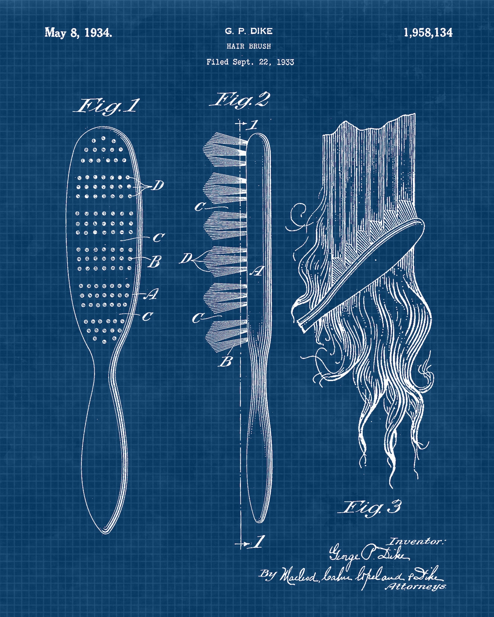 Vintage Hair Styling Tools Patent Poster Prints 6 Unframed Etsy