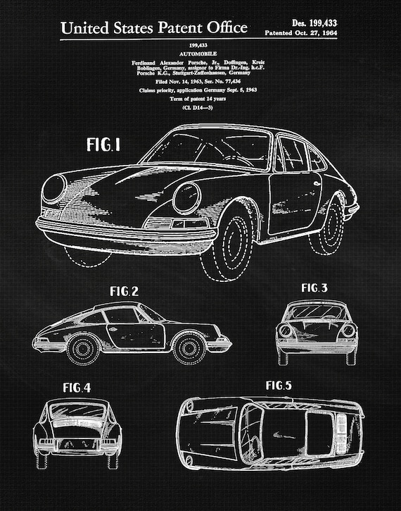 Vintage 911 Classic Auto Patent Prints 1 Unframed Photos - Etsy 日本