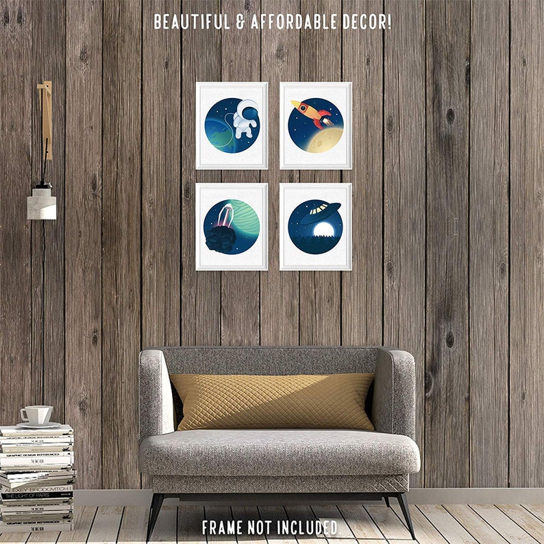 Space Kids Prints, 4 Unframed Photos, Wall Art Decor Gift for Home ...