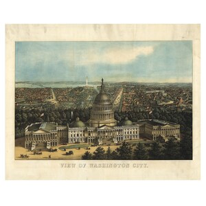 Vintage Washington DC Karte, 1 ungerahmte Fotos, Wandkunst, Dekor für Zuhause, Büro, Schule, Stadt, Land, Welt, Geographie, Schüler, Lehrer, Trainer