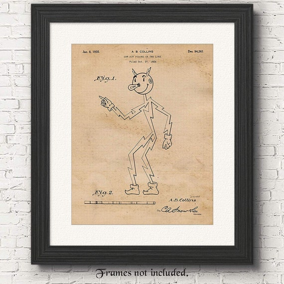 Vintage Reddy Kilowatt Electric Utility Patent Prints, 1 Unframed