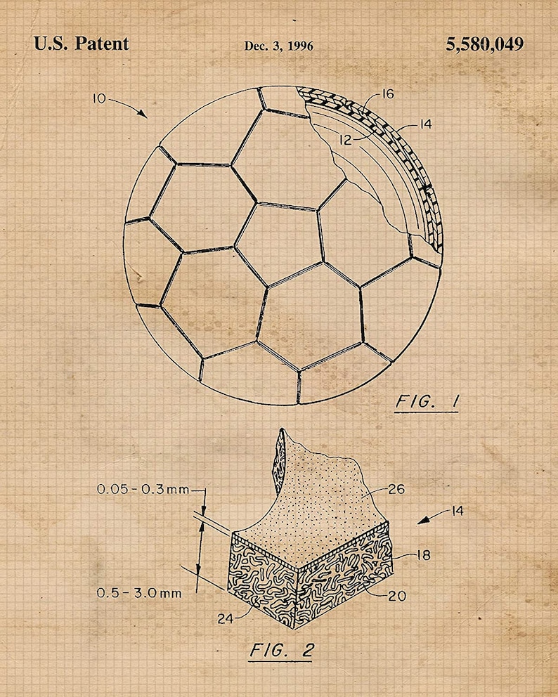 Vintage Sports Balls Patent Prints 4 Unframed Photos Wall Etsy