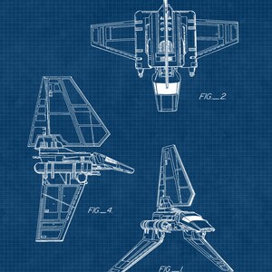 Star Vessels Vehicles Patent Poster Prints 6 Photos Unframed Blue