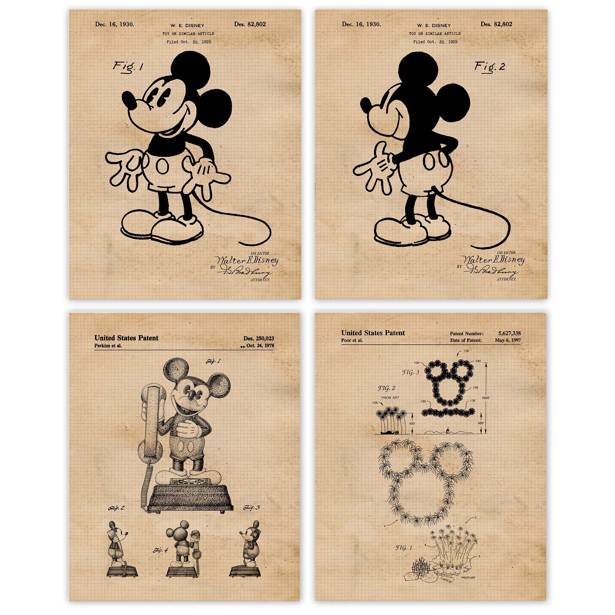 Vintage mickey mouse retro coasters