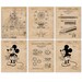 Vintage Disney Rides #25 Patent Prints, 6 Unframed Photos, Wall Art Decor Gifts for Home Office Man Cave Student Teacher Comic-Con Movies 