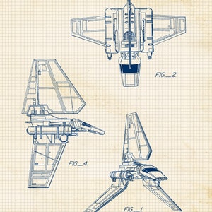 Star Vessels Vehicles Patent Poster Prints 6 Photos Unframed Beige Navy
