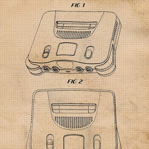 Vintage Video Games Patent Prints, 6 Unframed Photos, Wall Art Decor Gifts for Home Office Man Cave Student Nintendo Gamers Comic-Con Fans image 5