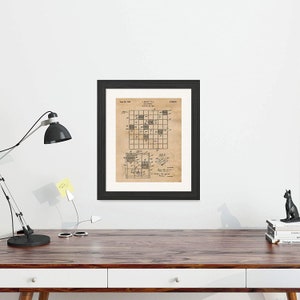 Vintage Scrabble Game Patent Prints, 1 Unframed Photo, Wall Art Decor for Home Office Man Cave Student Teacher Coach Family Night Gaming Fan image 7