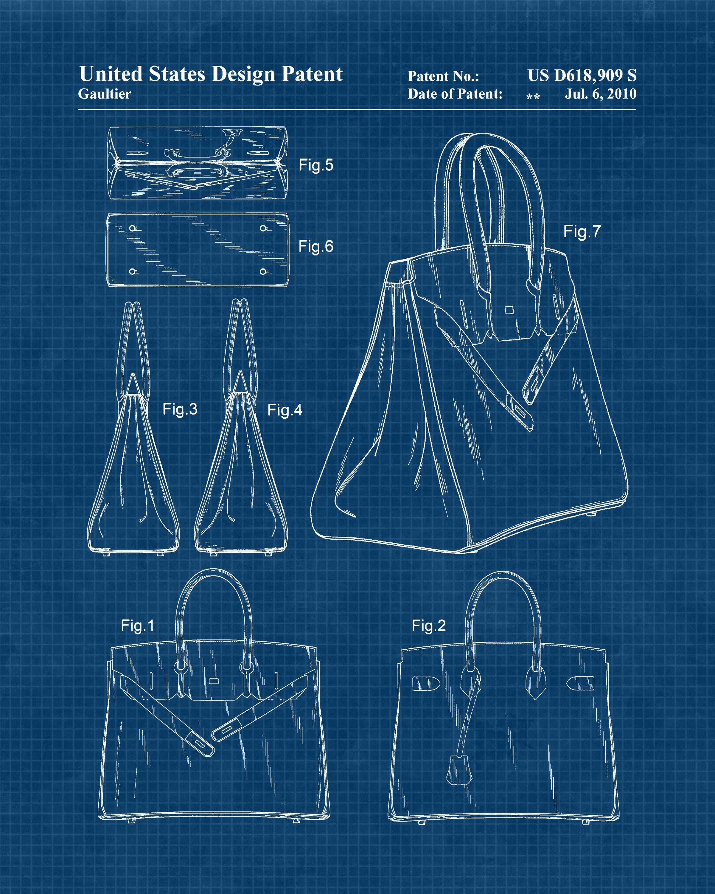 Classic Birkin Patent Prints, 1 Unframed Photos, Wall Art Decor
