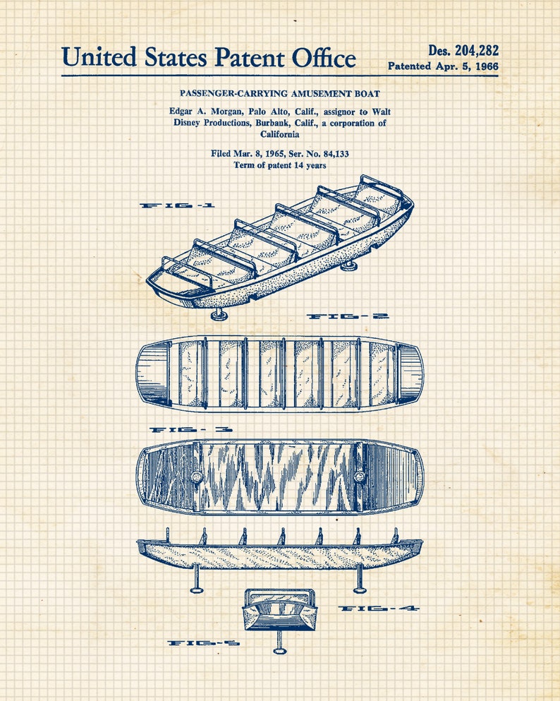 Classic Disney Rides #5 Patent Prints, 6 Unframed Photos, Wall Art ...