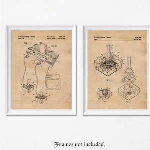 Vintage Atari Video Games Patent Prints, 2 Unframed Photos, Wall Art Decor Gifts for Home Office Man Cave Engineer Student Teacher Comic-Con
