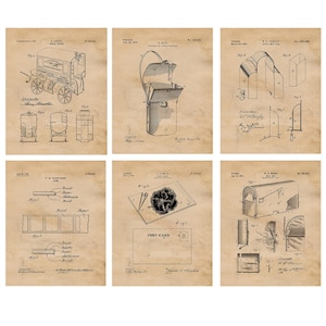 Impressões de patentes de carteiro vintage, 6 fotos sem moldura, decoração de arte de parede, presentes para casa, USPS, escritório, garagem, escola, aluno, professor, treinador, trabalhadores dos correios