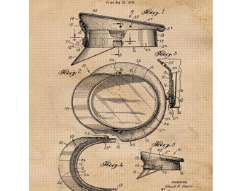 Classic Police Law Officer Cap Patent Prints, 1 Unframed Photos, Wall Art Decor for Home Work Office School Academy Cadet Student Teacher