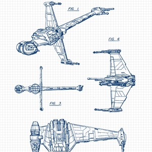 Star Vessels Vehicles Patent Poster Prints 6 Photos Unframed White Navy