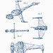 Star Vessels Vehicles Patent Poster Prints 6 Photos Unframed White Navy
