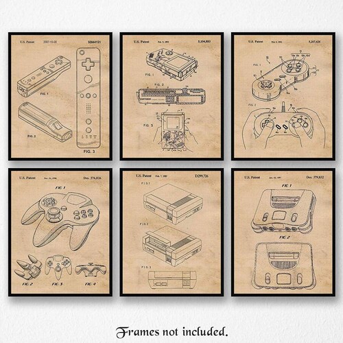 Vintage Video Games Patent Prints 6 Unframed Photos Wall Art | Etsy
