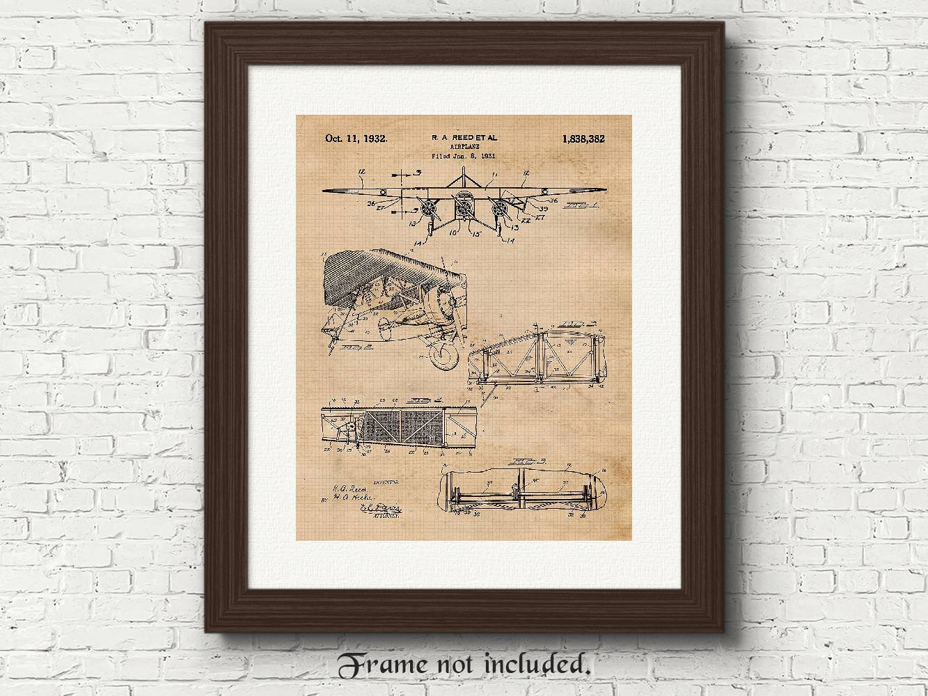 Vintage Airplane Patent Prints, 1 Unframed Photos, Wall Art Decor for ...