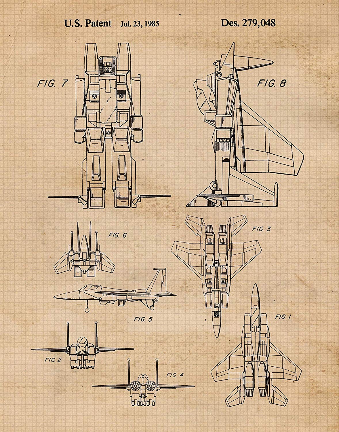 Vintage Transformers Airplane Patente Cartel Impresiones 1 Etsy