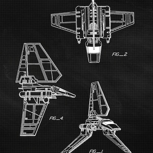 Star Vessels Vehicles Patent Poster Prints 6 Photos Unframed Black
