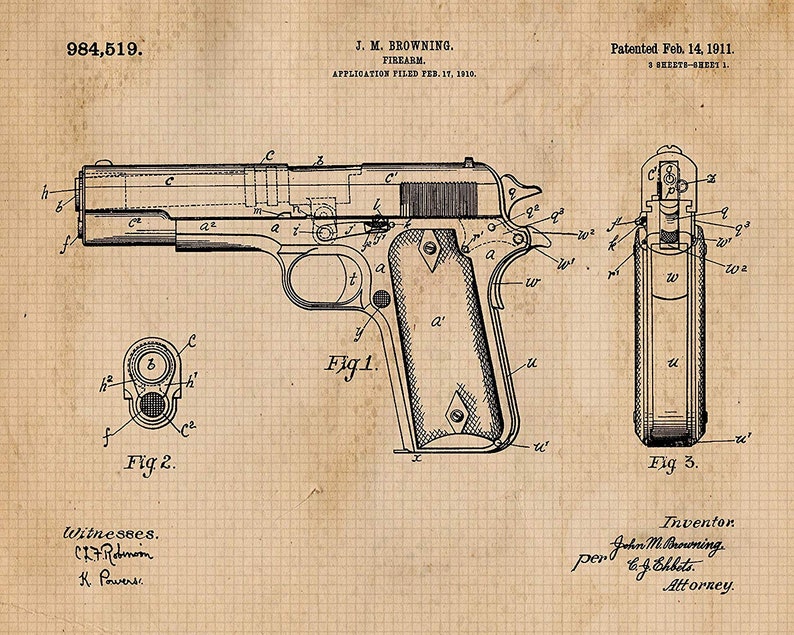 Vintage Colt & Peacemaker Gun Patent Prints 4 Unframed | Etsy