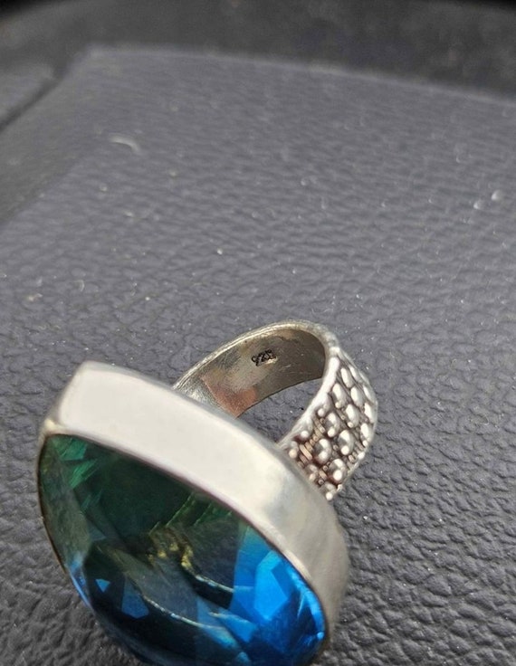 Vintage Peacock Quartz Solitaire Crystal Ring Ste… - image 4