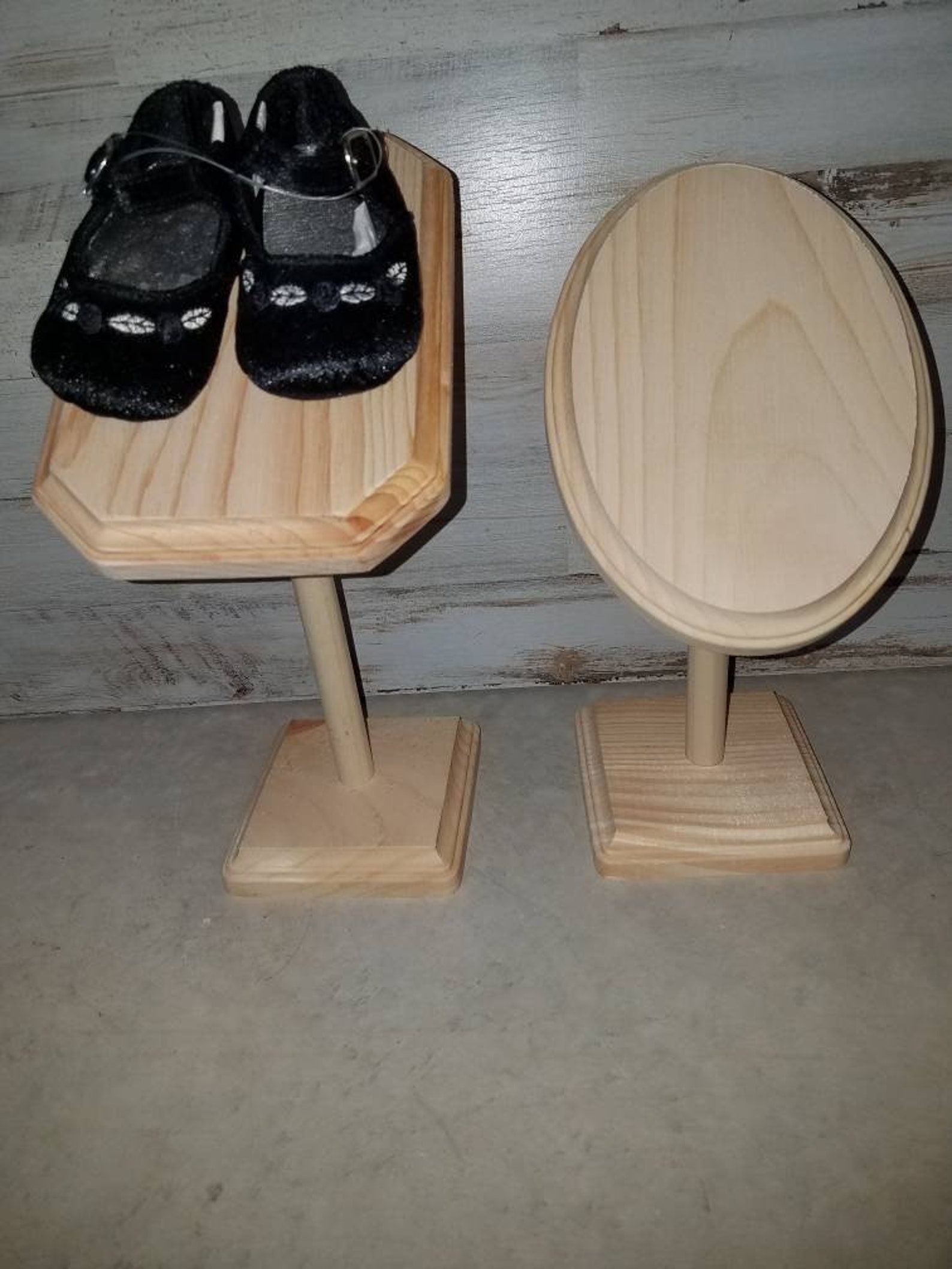 Baby Shoe Display Designs in Solid Wood Infant Baby Shower Etsy