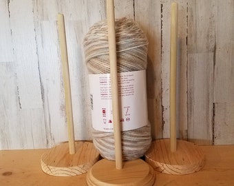 XLarge Wooden yarn spool holder decorative sewing room, handy yarn caddy  tool for crocheting knitting, full size upright skein holder 7oz +